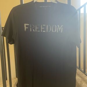 John Varvatos Freedom Stencil Graphic Crew T Shirt.
